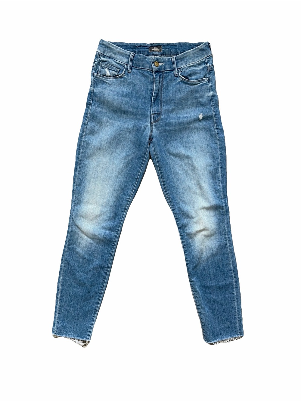 MOTHER High Waisted Looker Ankle Fray In Shake Well